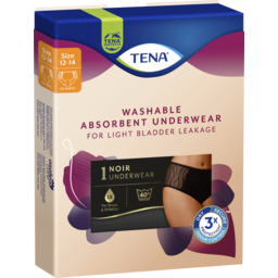 Photo of Tena Women's Washable Absorbent Underwear Classic Black Size 12-14 (M) 1 Pack 14pk