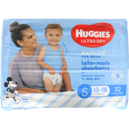 Photo of Huggies Ultra Dry Nappies Walker Boy Size 5 32pk