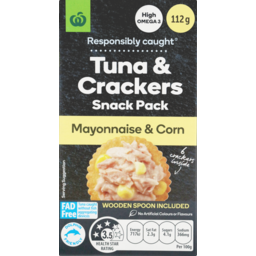 Photo of Woolworths Tuna Mayo & Corn Crackers Snack Pack 112g
