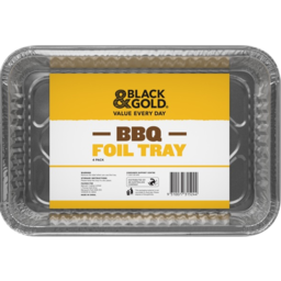 Photo of Black And Gold Foil Tray BBQ 4pk