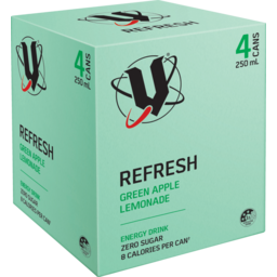 Photo of V Refresh Energy Drink Green Apple Lemonade 250ml Can 4pk