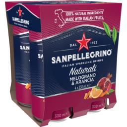 Photo of San Pellegrino Melograno & Arancia Sparkling Cans 4x330ml