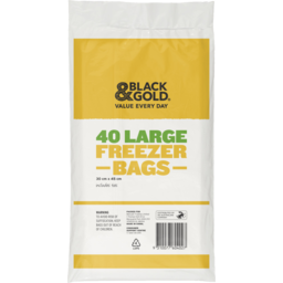 Photo of Black & Gold Large Freezer Bags 40 Pack