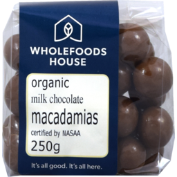 Photo of Wholefoods House Chocolate Coated Macadamia Milk 250g