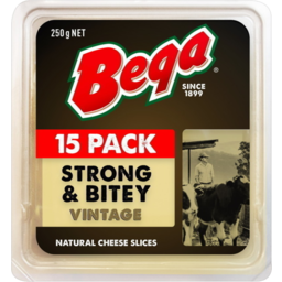 Photo of Bega Strong & Bitey Vintage Cheese Slices 15 Pack