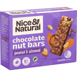 Photo of Nice & Natural Chocolate Nut Bars Peanut & Almond 6 Bars