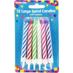 Photo of Korbond Large Spiral Candles With Holders 12 Pack