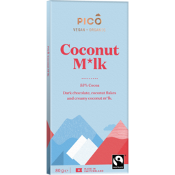 Photo of Pico Organic Coconut Milk 55% Cocoa Dark Vegan Chocolate Block 80g