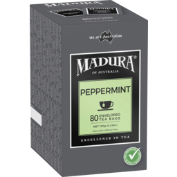 Photo of Madura Peppermint 80 Enveloped Tea Bags 120g