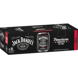 Photo of Jack Daniels American Serve & Cola Can 250ml 10 Pack