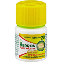 Photo of Herron Gold Paracetamol 500mg 20 Tabsules (Bottle) 