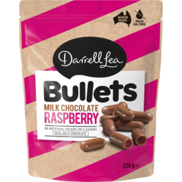 Photo of Darrell Lea Milk Chocolate Bullets Raspberry