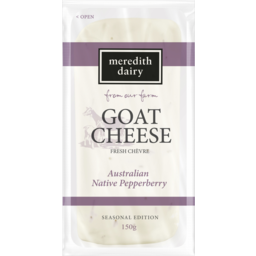 Photo of Meredith Dairy Fresh Chevre Native Pepperberry Goat Cheese 150g