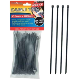 Photo of Cable Ties 100mm Black 100s