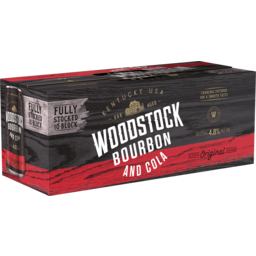 Photo of Woodstock Bourbon & Cola 4.8% Cans 