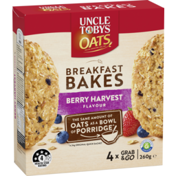 Photo of Uncle Tobys Oats Cereal Bar Breakfast Bakes Berry Harvest 260g