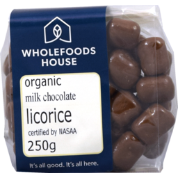 Photo of Wholefoods House Chocolate Coated Licorice Milk 250g