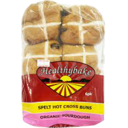 Photo of Healthybake Organic Spelt Hot Cross Buns 6pk