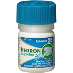 Photo of Herron Blue Ibuprofen 200mg 25 Tabsules Bottle 