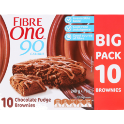 Photo of Fibre One 90 Calorie Brownies Chocolate Fudge 10 Pack 240g 240g