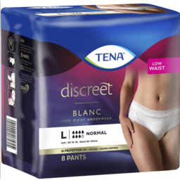 Photo of Tena Women Discreet Large Low Waist 95-125cm Incontinence Pants 8 Pack
