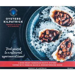 Photo of Tas Oyster Co. Oven-Ready Frozen Kilpatrick Oysters 6 Pack