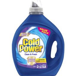 Photo of Cold Power Clean & Fresh Odour Fighter Front & Top Loader Laundry Liquid Value Pack 3.6l