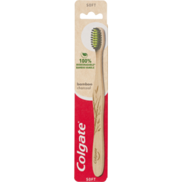 Photo of Colgate Bamboo Charcoal Manual Toothbrush, 1 Pack, Soft Bristles, 100% Biodegradable Bamboo Handle, Bpa Free 