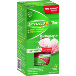 Photo of Berocca Fizzy Melts Energy Vitamin Berry Burst Chewable Tablets 14 Pack