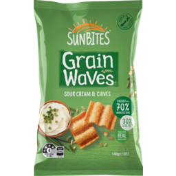 Photo of Sunbites Grainwaves Wholegrain Chip Sour Cream & Chives 140g