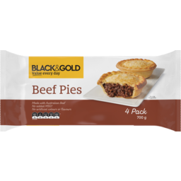 Photo of Black & Gold Pie Beef Pie 4pk 700gm
