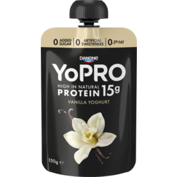 Photo of Danone Yopro Yopro High Protein Vanilla Greek Yoghurt Pouch 150g 150g