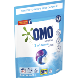Photo of Omo Laundry Capsules 3in1 Sensitive 50 Pack 1.3 Kg 