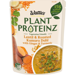 Photo of Wattie's Plant Proteinz Pouch Soup Lentil Roast Pumpkin Dahl 330ml