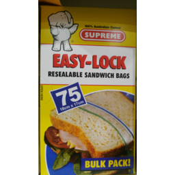 Photo of Supreme Easy-Lock Resealable Large Bags 75's 