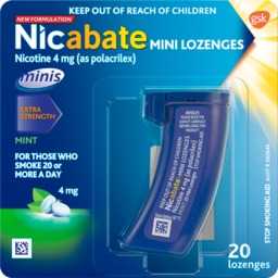 Photo of Nicabate Minis 4mg Mint Extra Strength Lozenges 20 Pack