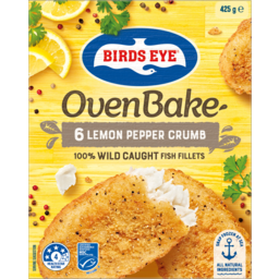Photo of Birds Eye Oven Bake Lemon Pepper Crumb Fish Fillets 6 Pack 425g