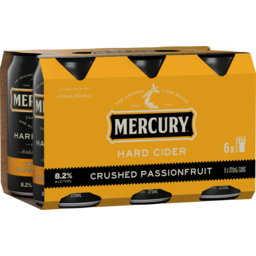Photo of Mercury Hard Cider Crushed Passionfruit 8.2% 6 X 375ml Can 375ml