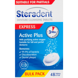 Photo of Steradent Active Plus Denture Cleaning Tablets 48pk