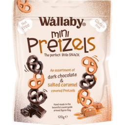 Photo of Wallaby Dark Chocolate & Salted Caramel Covered Mini Pretzels