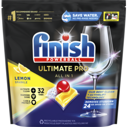 Photo of Finish Ultimate Pro Dishwashing Tablets Lemon Sparkle 32 Pack 32