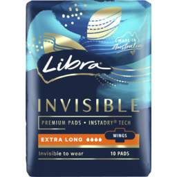 Photo of Libra Invisible Extra Long Wings Premium Sanitary Pads 10 Pack