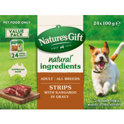 Photo of Natures Gift Kangaroo In Gravy Strips Dog Food