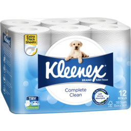 Photo of Kleenex Complete Clean Toilet Tissue, 12 Rolls 