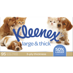 Photo of Kleenex Large & Thick 3 Ply Facial Tissues 95 Pack