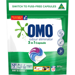 Photo of Omo Odour Eliminator 3 In 1 Laundry Liquid Capsules 17 Pack 357g