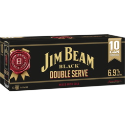 Photo of Jim Beam Black Double Serve & Cola Can 10 Pack