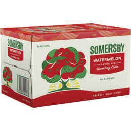 Photo of Somersby Watermelon Flavoured Cider 330ml 24 Pack