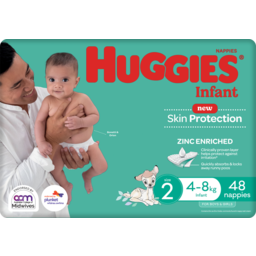 Photo of Huggies Infant For Boys & Girls 4-8kg Size 2 Nappies 48 Pack