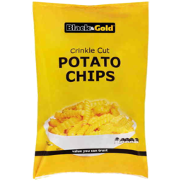 Photo of BLACK AND GOLD CRINKLE CUT CHIPS 2KG